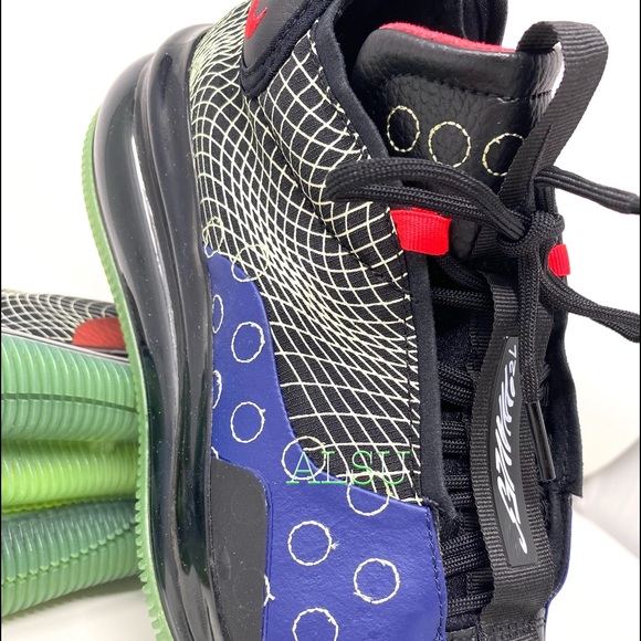 Nike Air Max 720 Waves Leather Blue Mens Sneakers - Picture 11 of 12